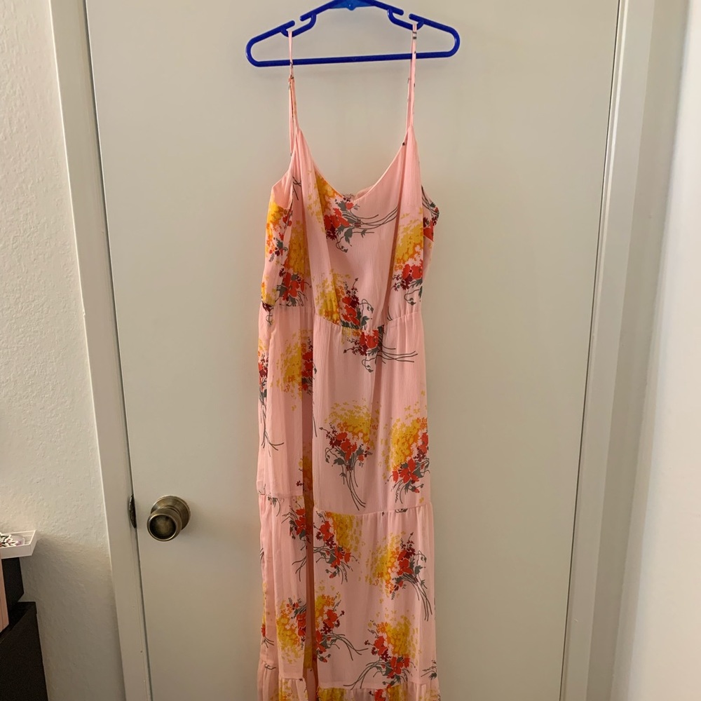 Jcrew Pink floral maxi dress, size 2